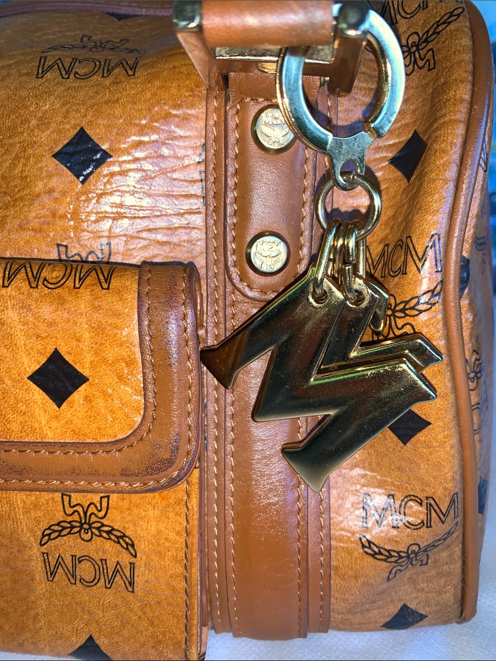 MCM Cognac Boston. with Charm - Picture 6 of 16